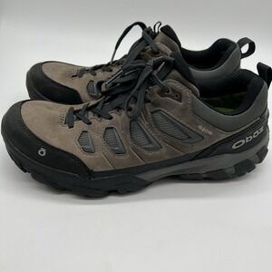 Oboz Shoes Mens Sz 9.5 Brown Gray Black Sawtooth X Low B Dry Hiking Trail Boot